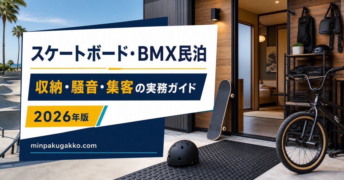 スケートボード・BMX民泊の収納・騒音・集客実務ガイドのアイキャッチ画像