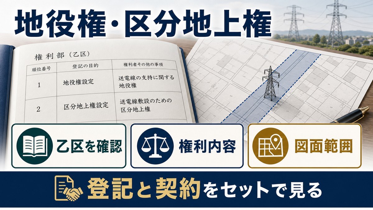 線下地の権利——地役権と区分地上権の要点を整理した図解