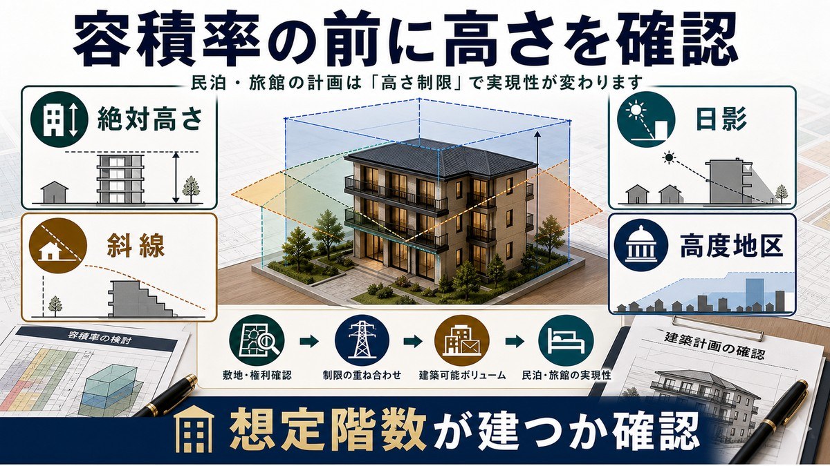 まとめ——「容積率の前に、4つの高さ制限を取得前に確認する」の要点を整理した図解