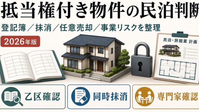 抵当権・根抵当権が残った物件で民泊・旅館業を判断する前の確認ポイント