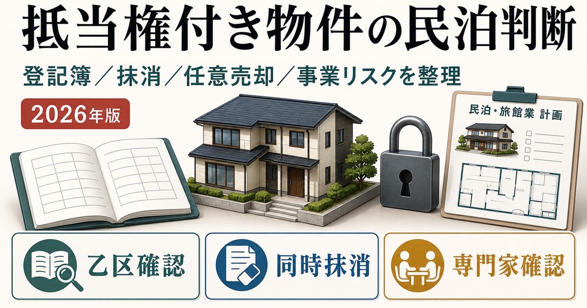抵当権・根抵当権が残った物件で民泊・旅館業を判断する前の確認ポイント