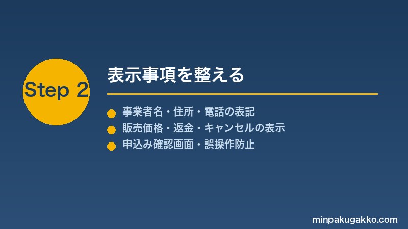 minpaku-tokushoho-2026 Step2 表示事項を整える