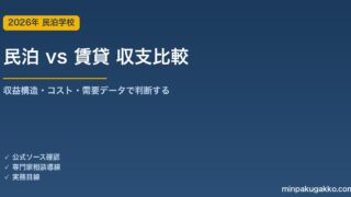 民泊 vs 賃貸 収支比較ガイド 2026年版｜「普通賃貸」か「民泊運用」かを収益構造・コスト・需要データで判断