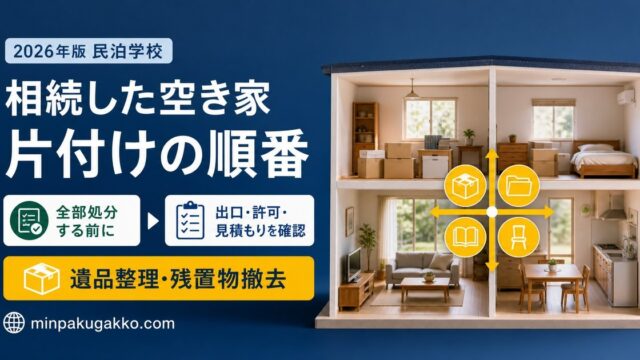 相続した空き家の残置物撤去・遺品整理を出口・許可・見積もりから考えるアイキャッチ