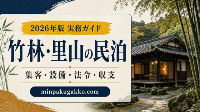 竹林・里山の民泊に必要な集客、設備、法令確認、収支を整理した2026年版実務ガイド