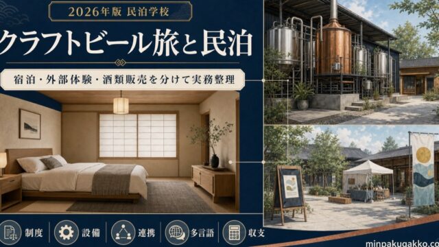 クラフトビール旅に対応する民泊の制度・設備・連携・多言語・収支を整理した2026年版ガイドのアイキャッチ