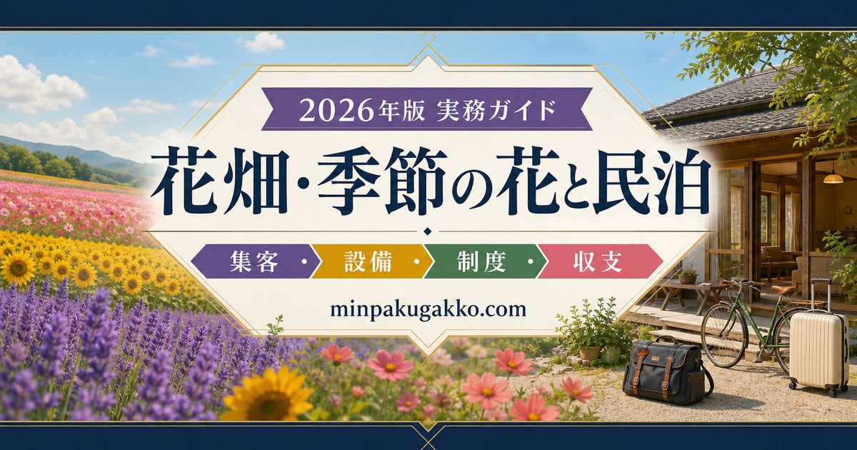 花畑・季節の花観光に対応する民泊の集客、設備、制度、収支を整理した2026年版実務ガイド