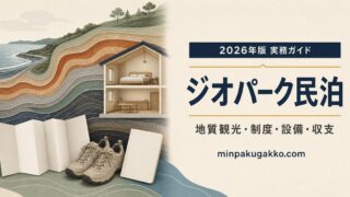 民泊とジオパーク・地質観光の需要、制度、設備、集客、収支を整理した2026年版ガイドのアイキャッチ