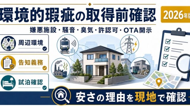 嫌悪施設や環境的瑕疵のある物件を取得前に確認するための図解