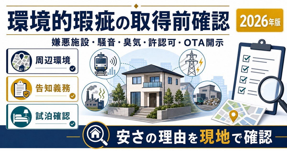 嫌悪施設や環境的瑕疵のある物件を取得前に確認するための図解