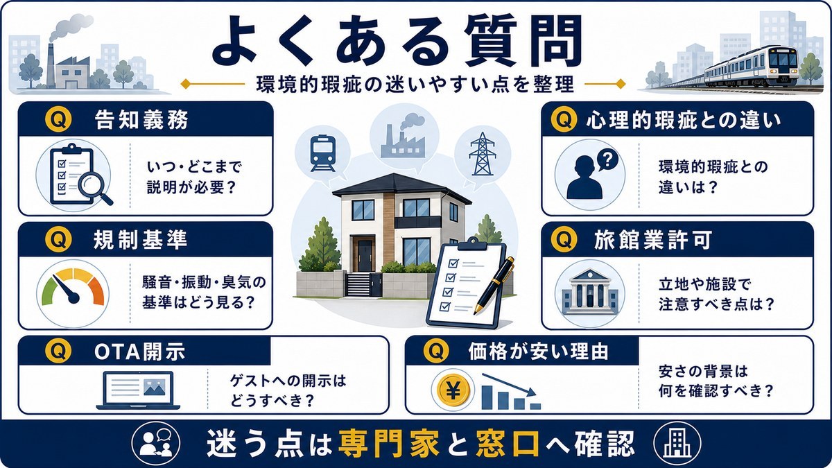 環境的瑕疵に関するFAQの主要論点を整理する図解