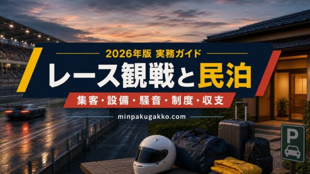 モータースポーツ・レース観戦需要に対応する民泊の集客、設備、騒音、制度、収支を整理した2026年版実務ガイド