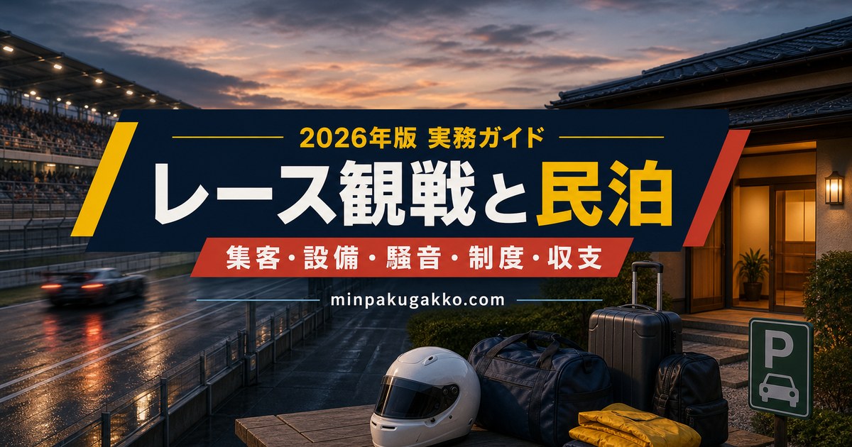 モータースポーツ・レース観戦需要に対応する民泊の集客、設備、騒音、制度、収支を整理した2026年版実務ガイド