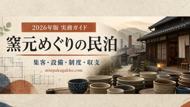 窯元めぐり観光客向け民泊の集客、設備、制度、収支を整理した2026年版実務ガイド