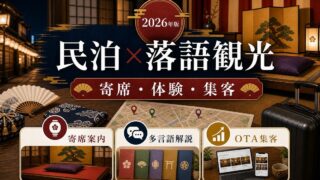 民泊の落語・伝統演芸観光需要、寄席、体験、集客を解説するアイキャッチ画像