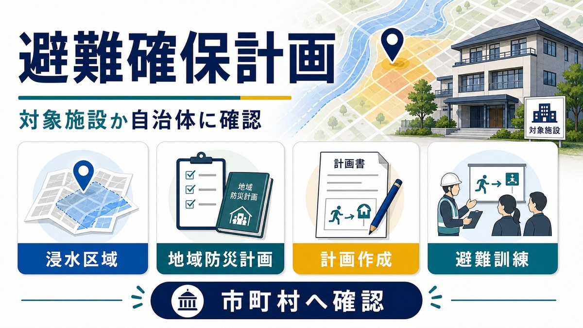 避難確保計画の対象施設か地域防災計画・市町村確認で確認する図解