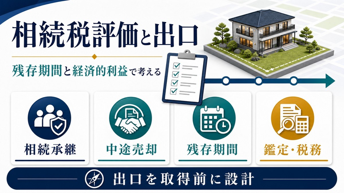 定期借地権物件の相続税評価と出口設計を残存期間から考える図解