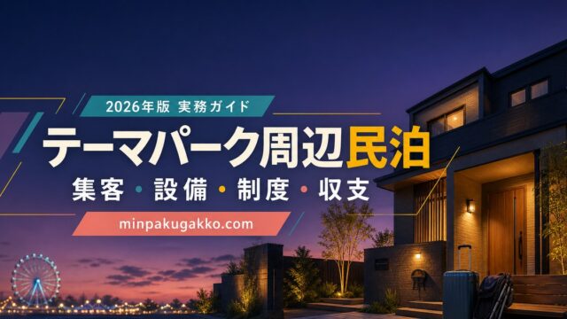 テーマパーク周辺民泊の集客、設備、制度、収支を整理した2026年版実務ガイド
