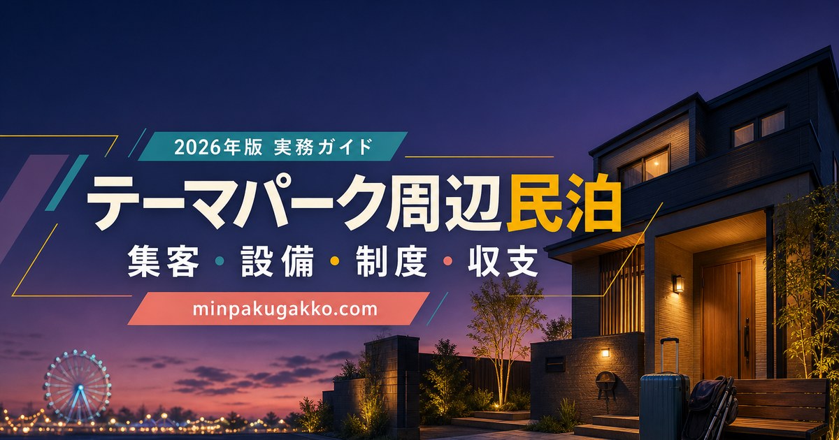 テーマパーク周辺民泊の集客、設備、制度、収支を整理した2026年版実務ガイド