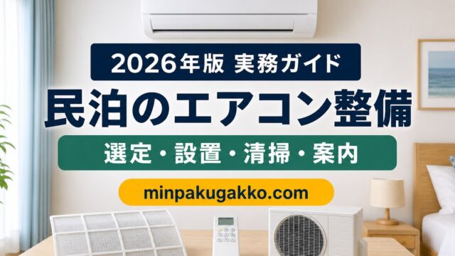 民泊のエアコン整備について選定・設置・清掃・案内を整理するアイキャッチ画像
