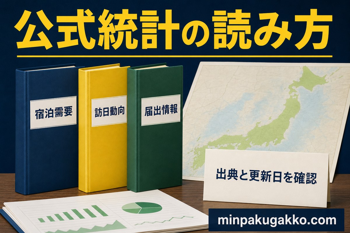 公式統計で宿泊需要、訪日動向、届出情報と更新日を確認する図解