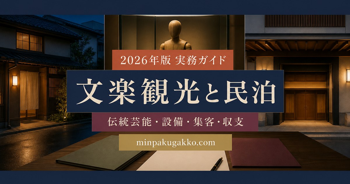 人形浄瑠璃・文楽観光に対応する民泊の設備、制度、集客、収支を整理した2026年版実務ガイド