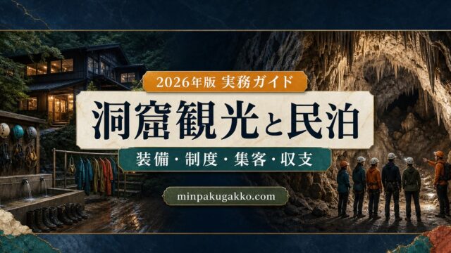 洞窟・鍾乳洞観光に対応する民泊の装備、制度、集客、収支を整理した2026年版実務ガイド