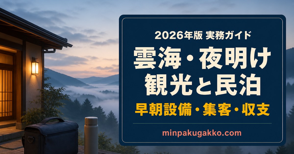 雲海・夜明け観光客向け民泊の早朝設備、集客、収支を整理した実務ガイドのアイキャッチ画像