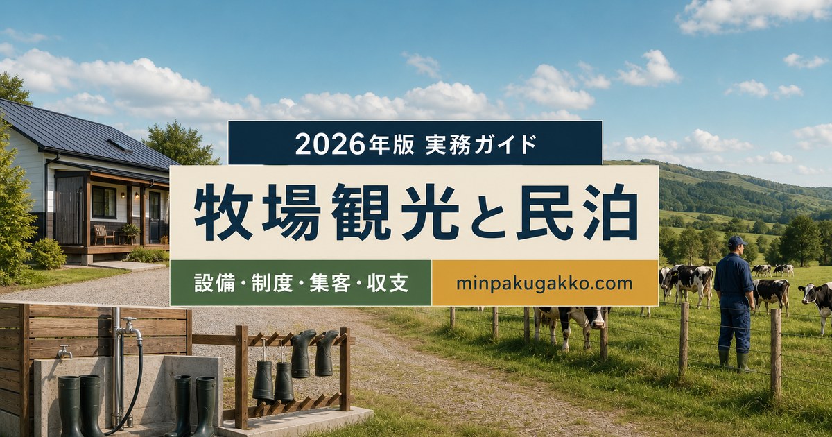 酪農・牧場体験観光に対応する民泊の設備、制度、集客、収支を整理した2026年版実務ガイド