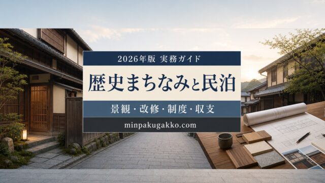 歴史的まちなみと城下町周辺の民泊について景観、改修、制度、収支を整理した2026年版実務ガイド