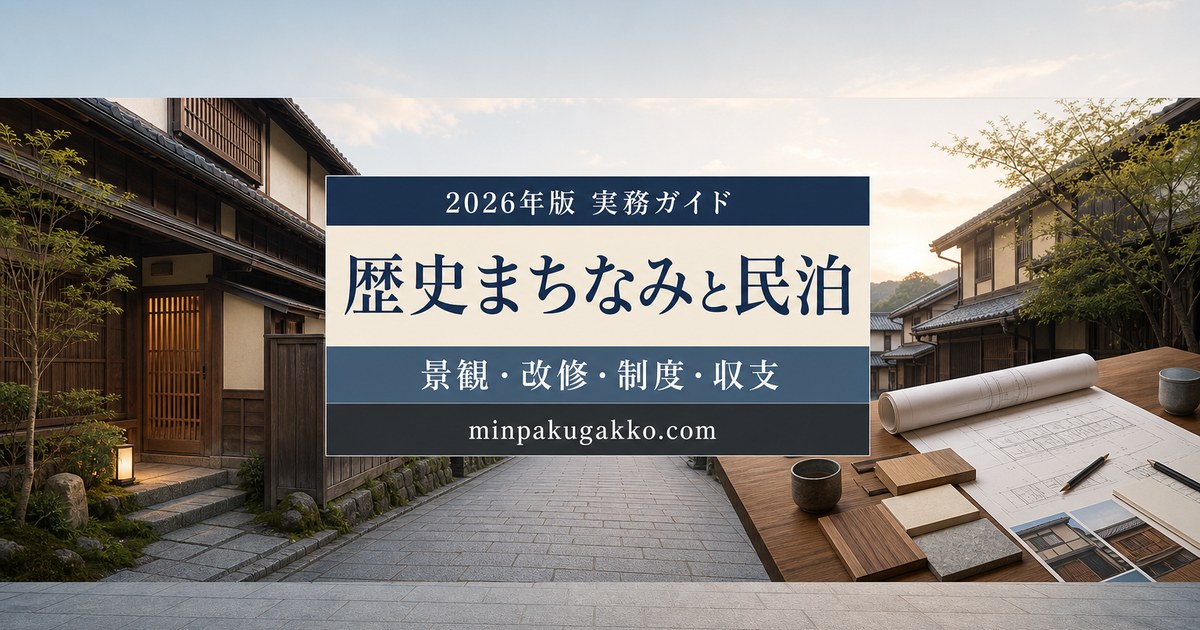 歴史的まちなみと城下町周辺の民泊について景観、改修、制度、収支を整理した2026年版実務ガイド