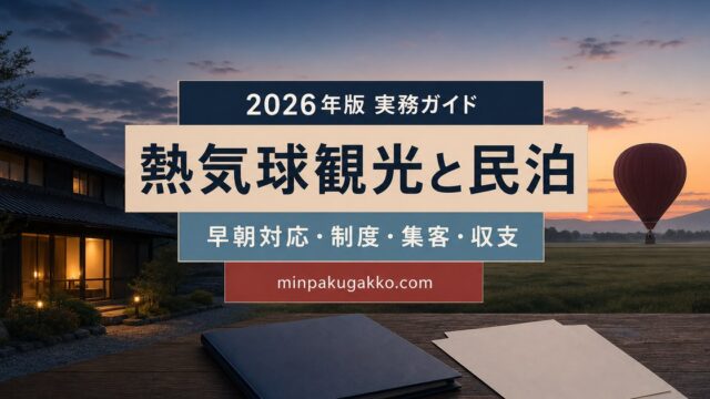 熱気球体験観光に対応する民泊の早朝設備、制度、集客、収支を整理した2026年版実務ガイド
