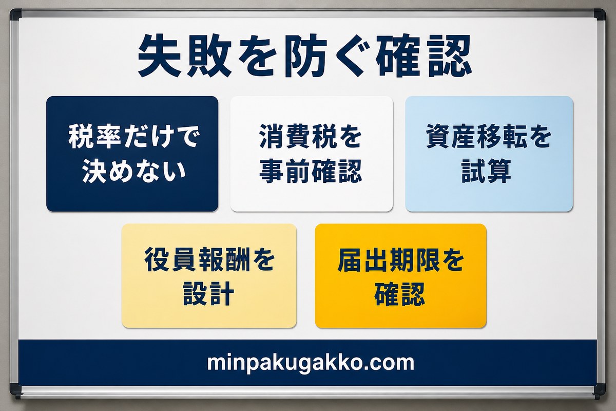 民泊物件の法人購入でよくある失敗を防ぐ確認図