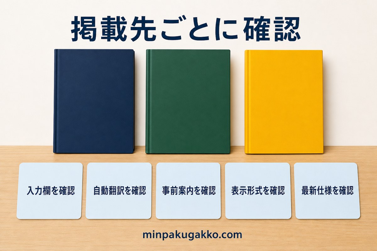 民泊ハウスルールを掲載先ごとの入力欄・自動翻訳・事前案内・表示形式・最新仕様で確認する図