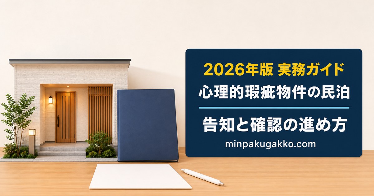 心理的瑕疵物件で民泊を行う際の告知と確認を整理した実務ガイドのアイキャッチ画像