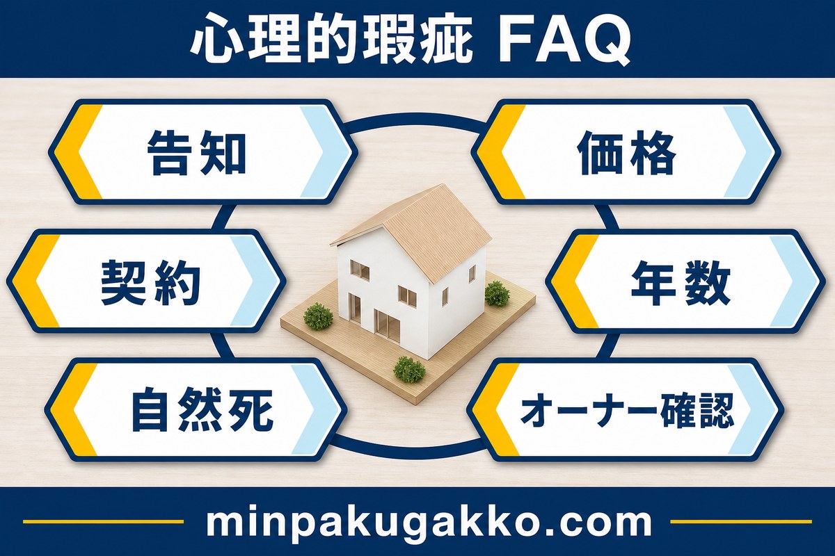 心理的瑕疵物件の民泊に関するFAQの論点を整理した図