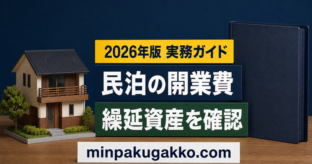 民泊の開業費と繰延資産の確認項目を整理する記事用アイキャッチ