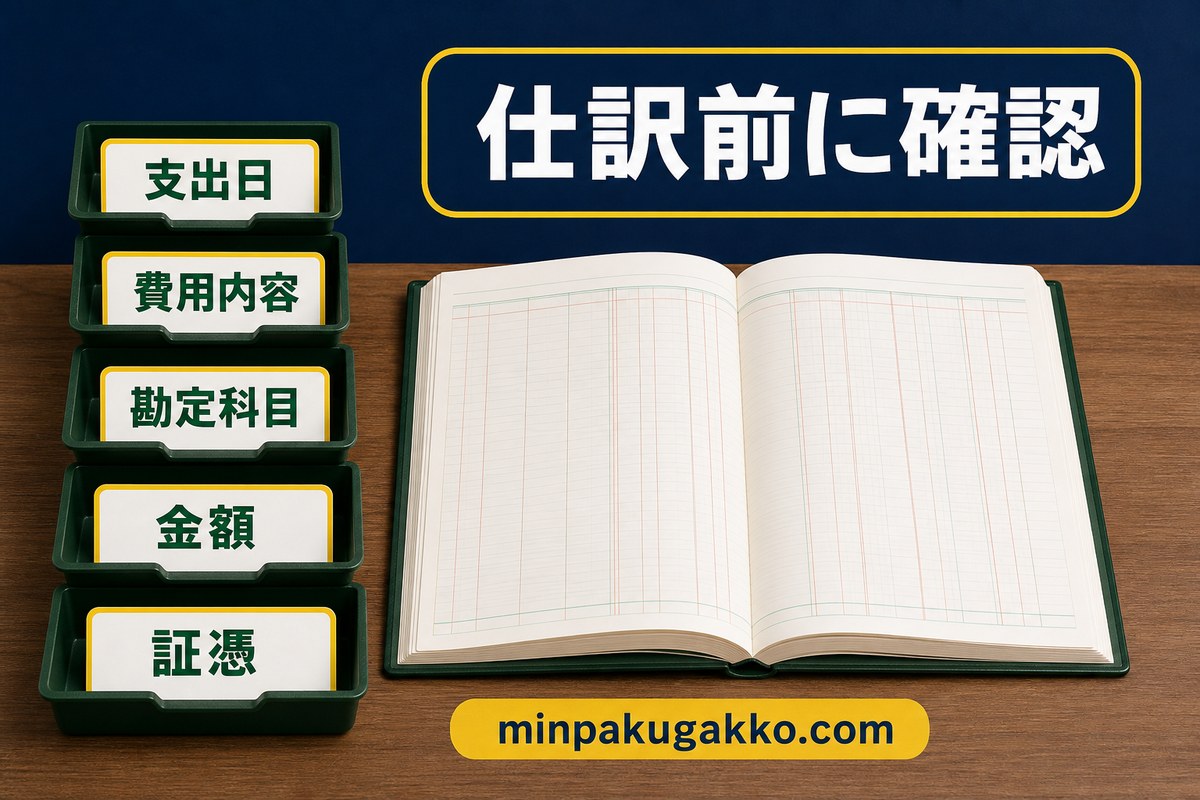 民泊開業前支出の仕訳確認フローを示す図