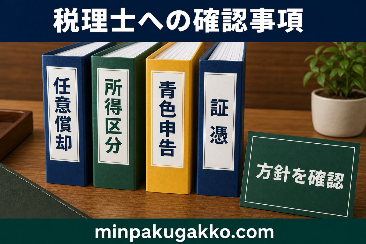 開業費の繰延資産処理を専門家へ確認する流れを示す図