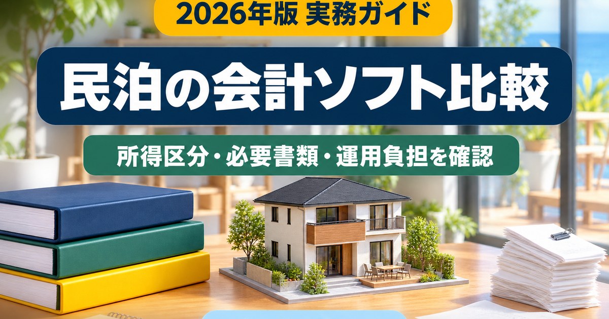 民泊の会計ソフトを所得区分・必要書類・運用負担で比較する実務ガイドのアイキャッチ画像