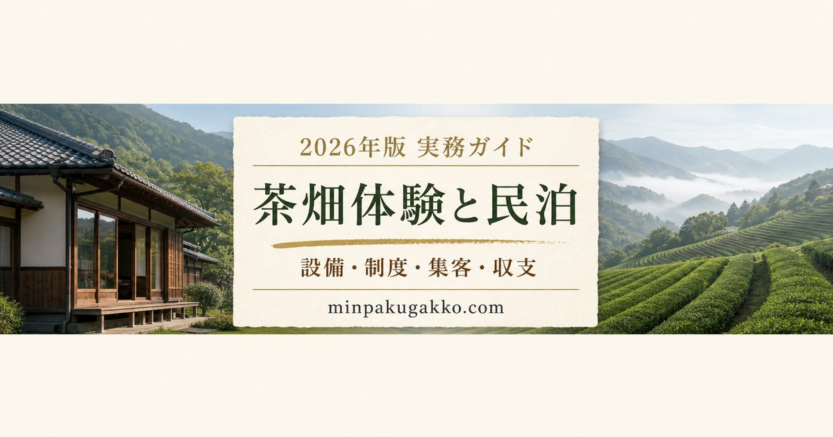 茶畑・緑茶生産地観光に対応する民泊の体験設備、制度、集客、収支を整理した2026年版実務ガイド