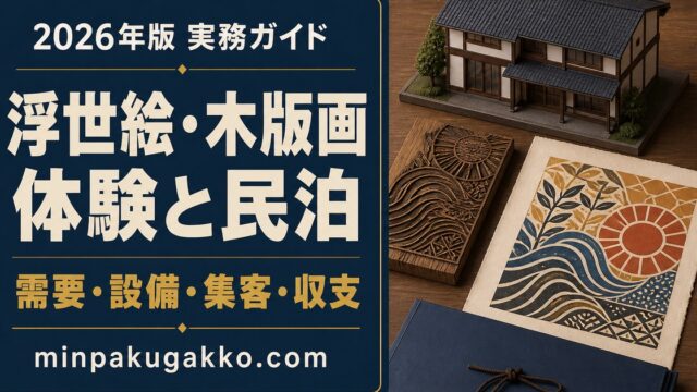 浮世絵・木版画体験の需要、設備、集客、収支を整理した民泊実務ガイドのアイキャッチ画像