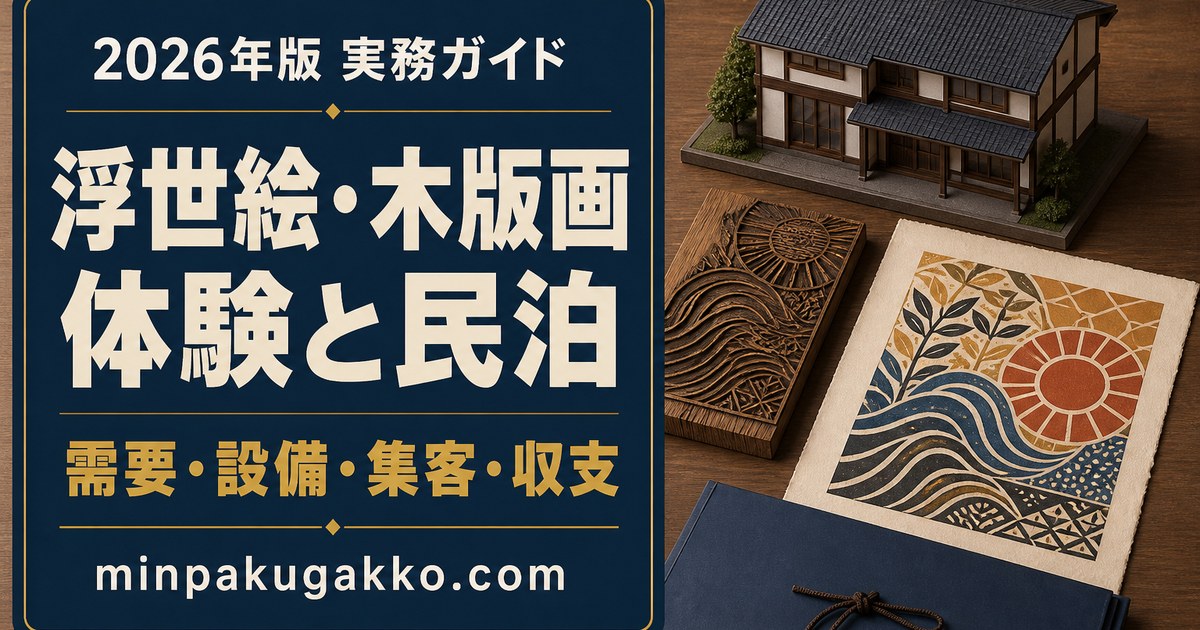 浮世絵・木版画体験の需要、設備、集客、収支を整理した民泊実務ガイドのアイキャッチ画像