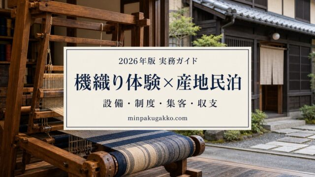 機織り体験と伝統染織産地の民泊を軸に、設備・制度・集客・収支を整理したアイキャッチ画像