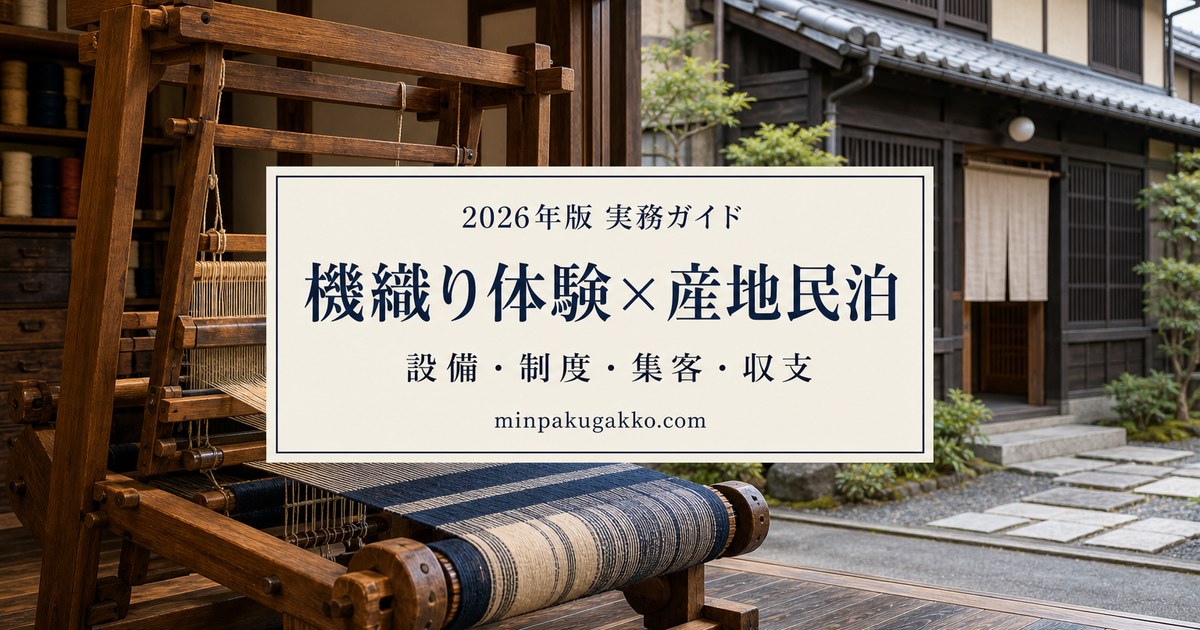 機織り体験と伝統染織産地の民泊を軸に、設備・制度・集客・収支を整理したアイキャッチ画像