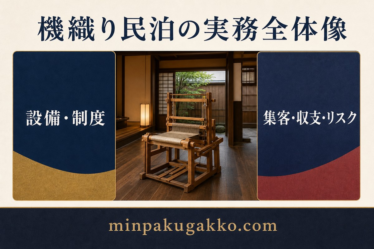 機織り体験観光型民泊の設備、制度、集客、収支、リスクを俳瞰した図解