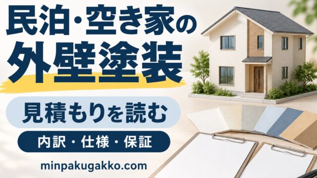 民泊物件・空き家の外壁塗装で見積もりの内訳・仕様・保証を確認するためのイメージ
