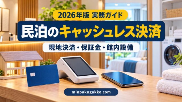 民泊のキャッシュレス決済で現地決済・保証金・館内設備を整理するイメージ