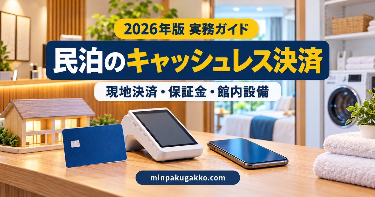 民泊のキャッシュレス決済で現地決済・保証金・館内設備を整理するイメージ