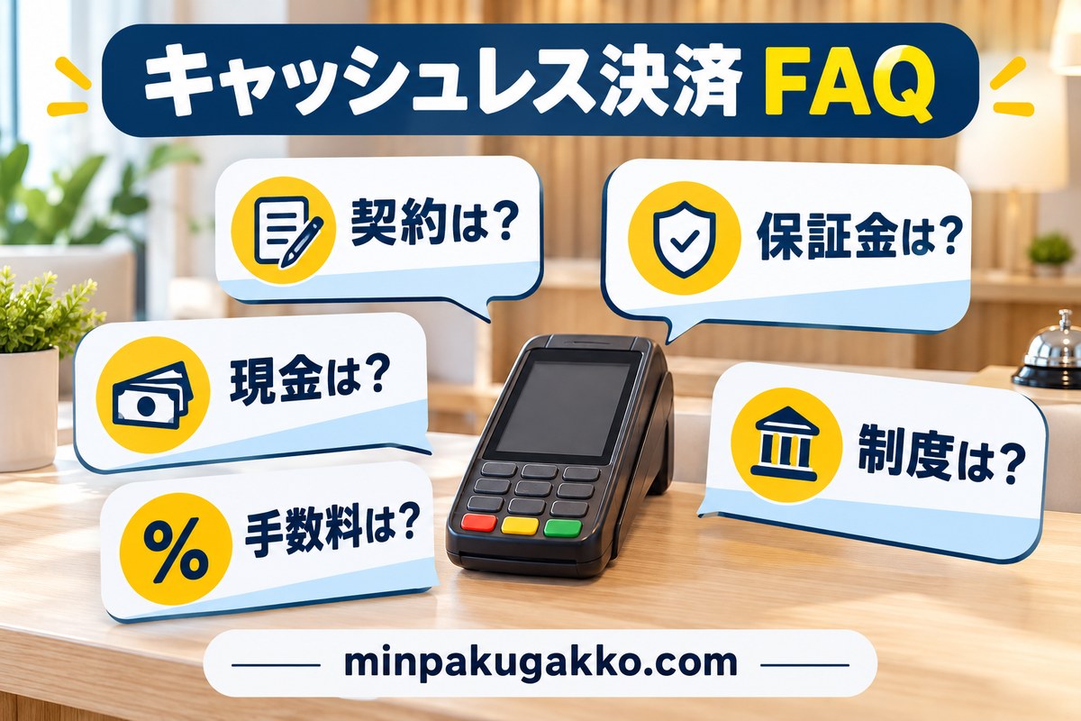 民泊のキャッシュレス決済に関する契約・保証金・現金・手数料・制度の質問